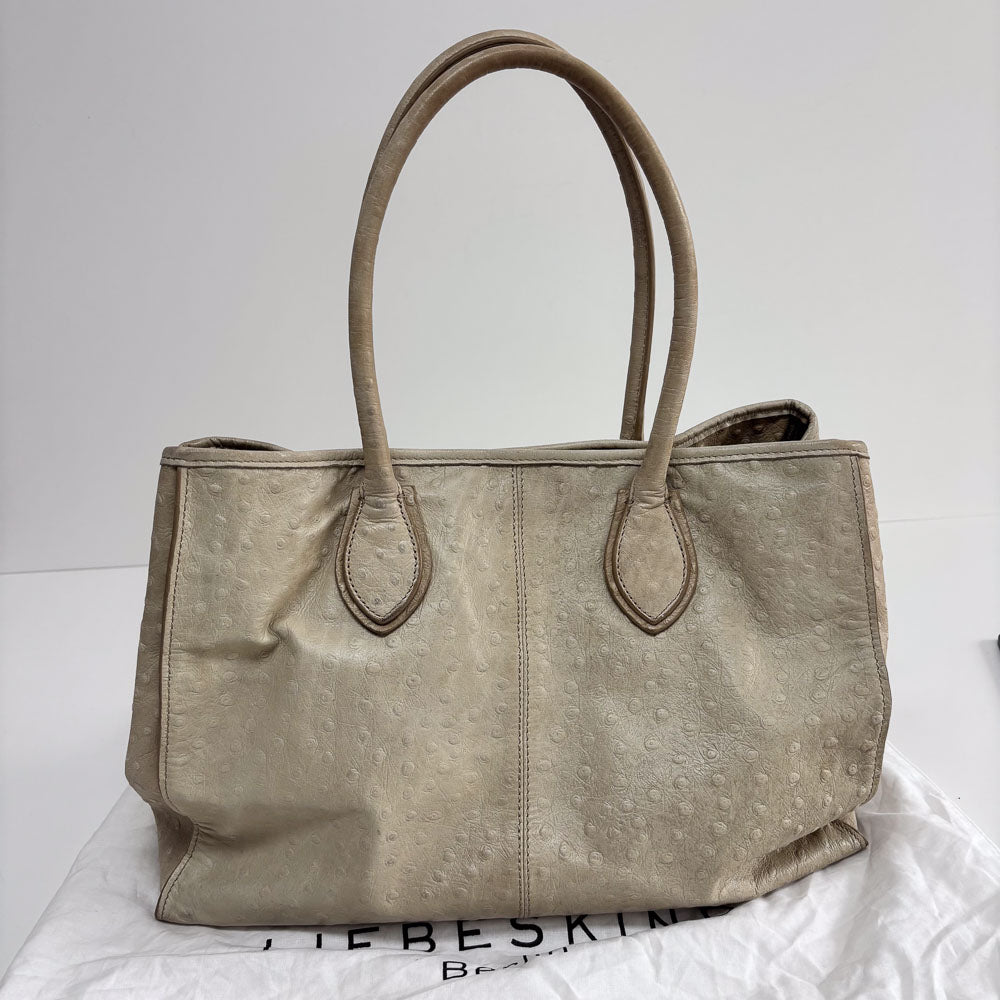 LIEBESKIND CREAM OSTRICH SHOPPER