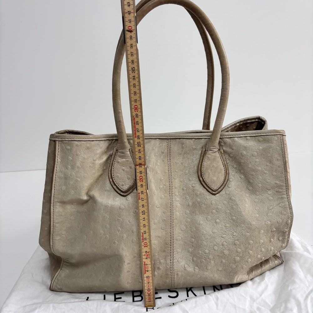 LIEBESKIND CREAM OSTRICH SHOPPER
