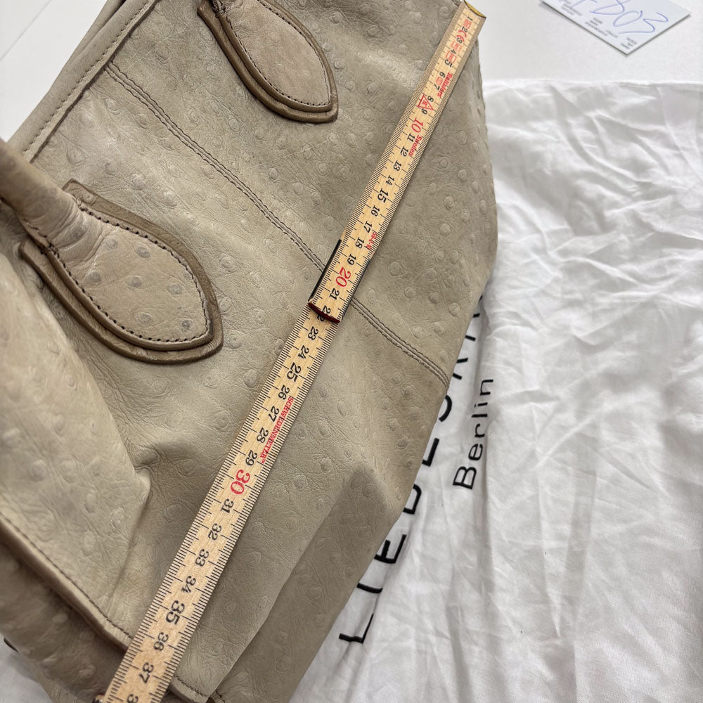 LIEBESKIND CREAM OSTRICH SHOPPER