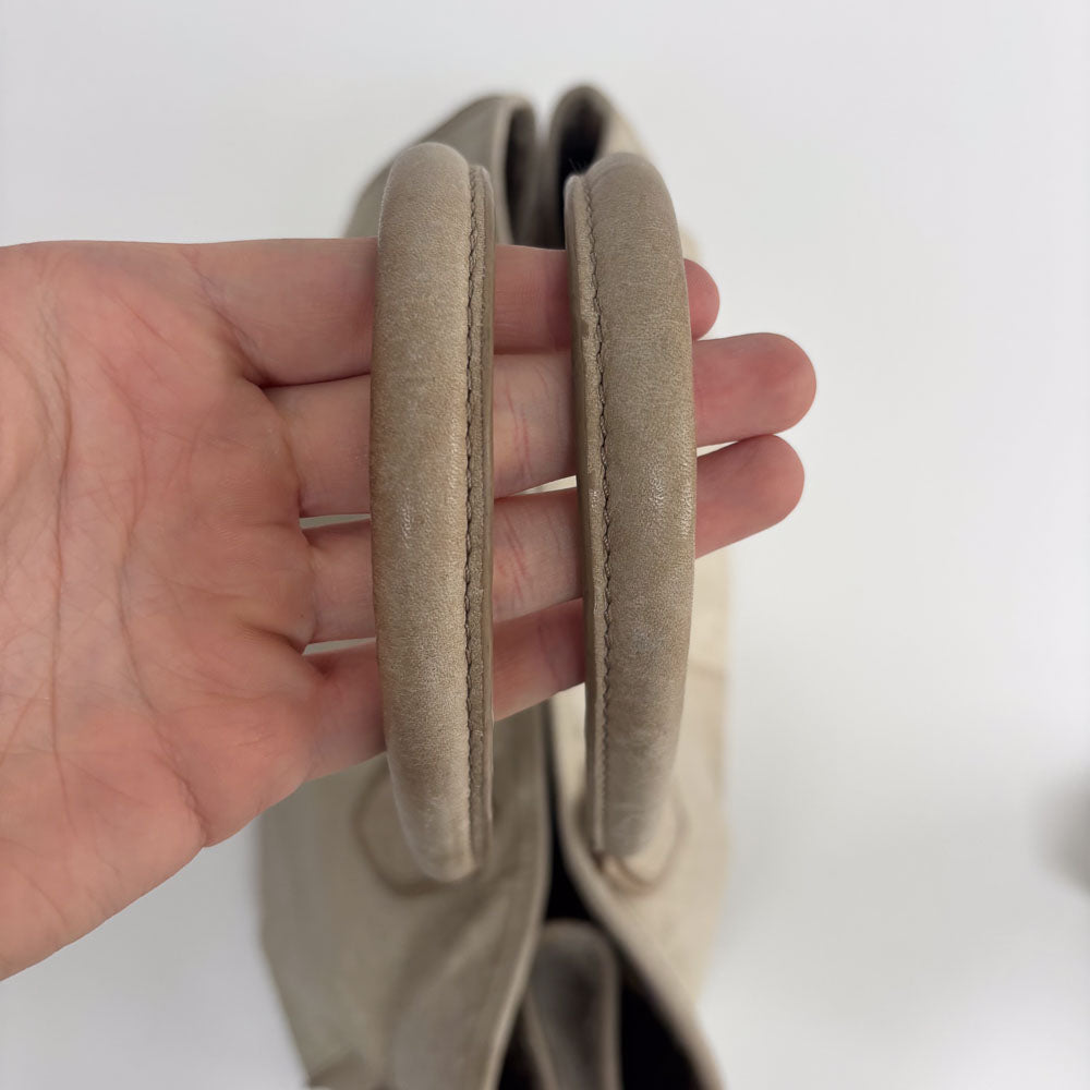 LIEBESKIND CREAM OSTRICH SHOPPER