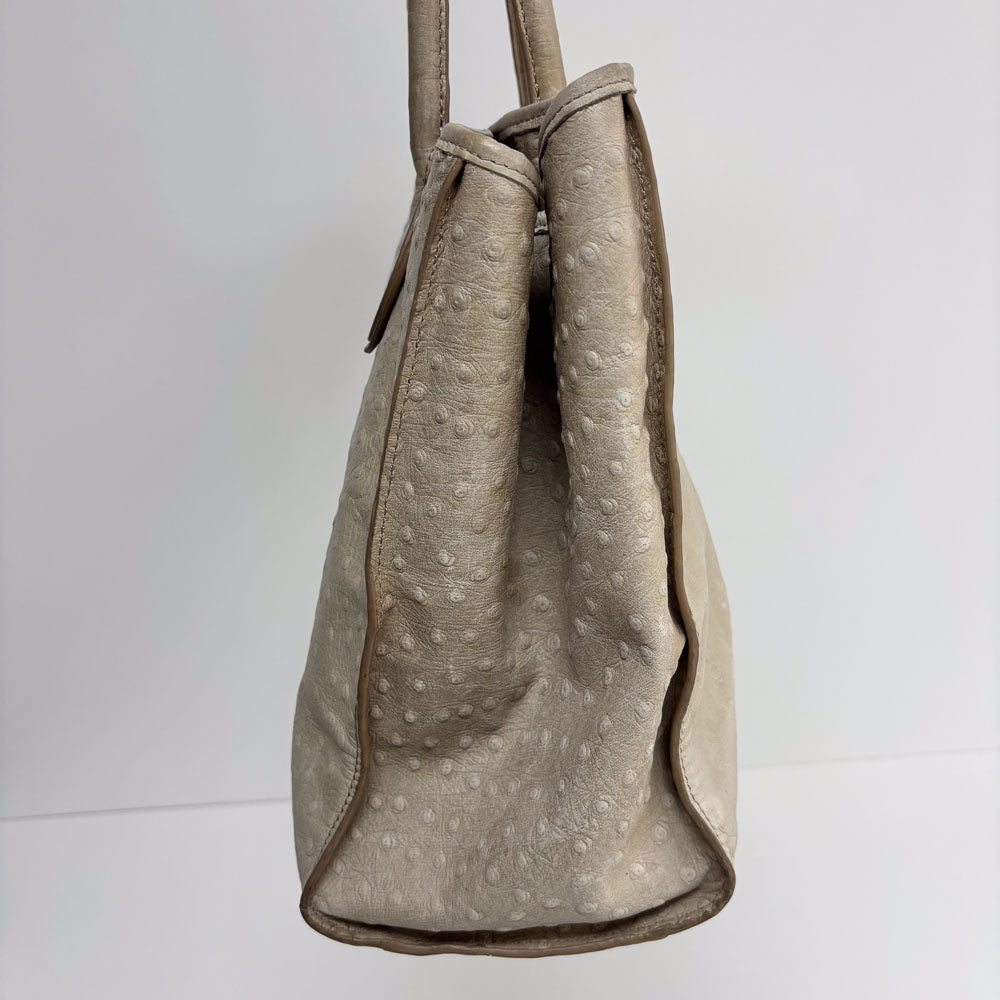 LIEBESKIND CREAM OSTRICH SHOPPER
