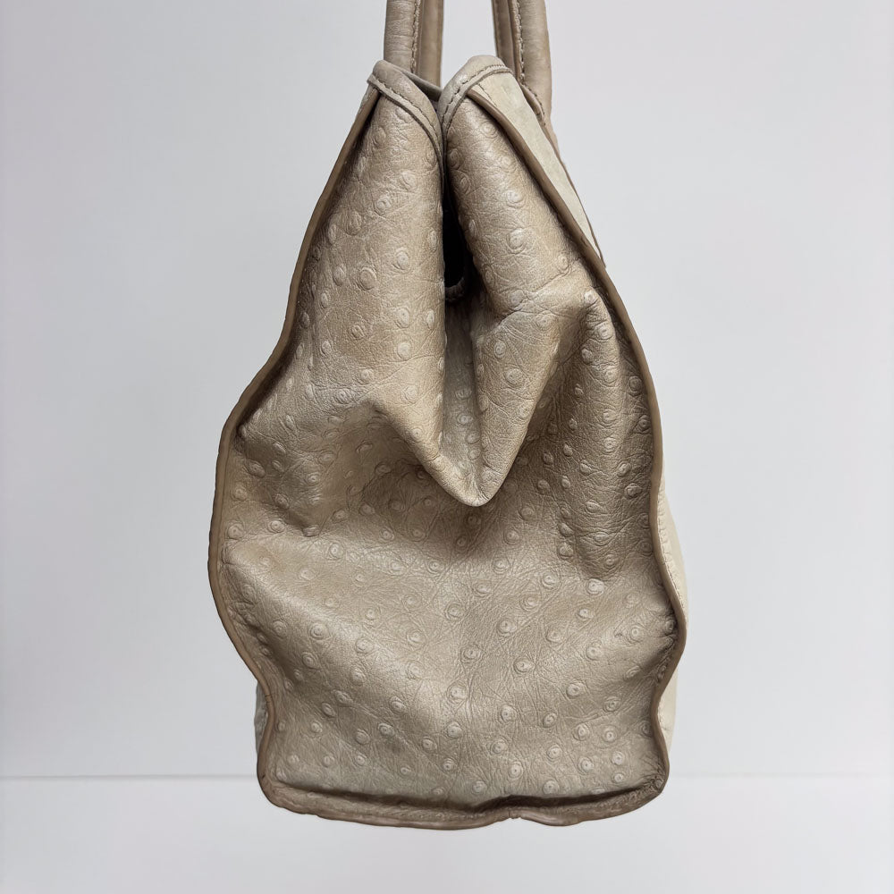 LIEBESKIND CREAM OSTRICH SHOPPER