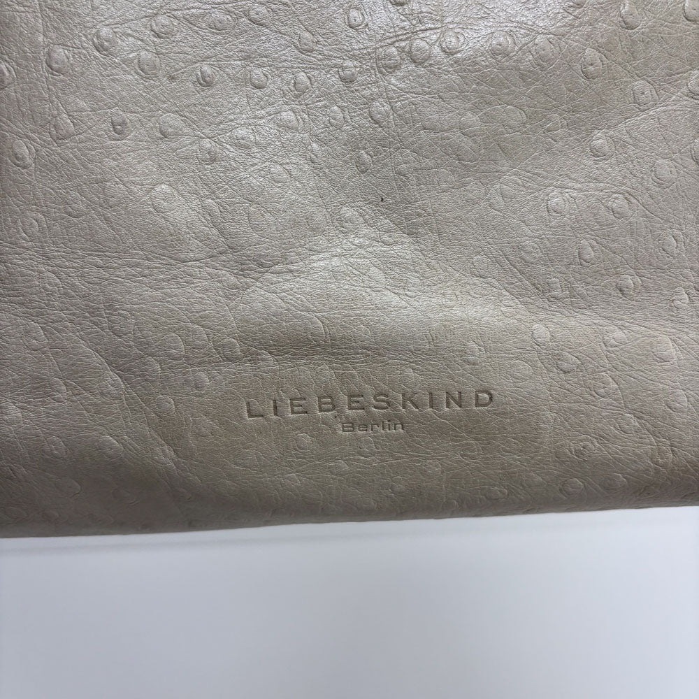 LIEBESKIND CREAM OSTRICH SHOPPER