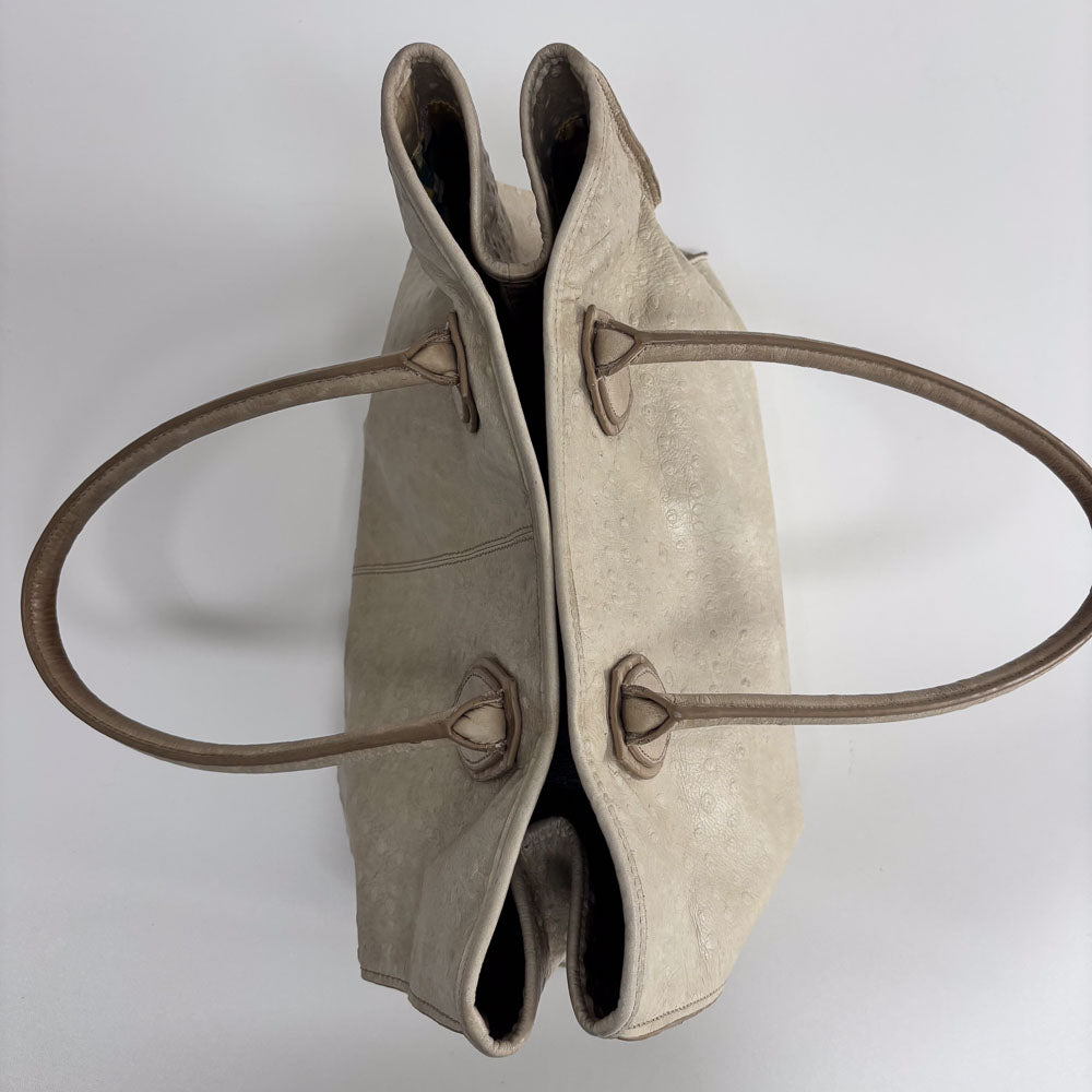 LIEBESKIND CREAM OSTRICH SHOPPER