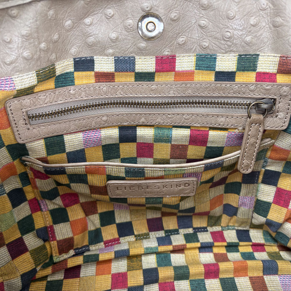 LIEBESKIND CREAM OSTRICH SHOPPER