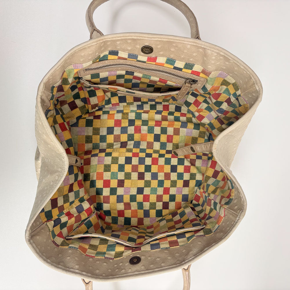 LIEBESKIND CREAM OSTRICH SHOPPER
