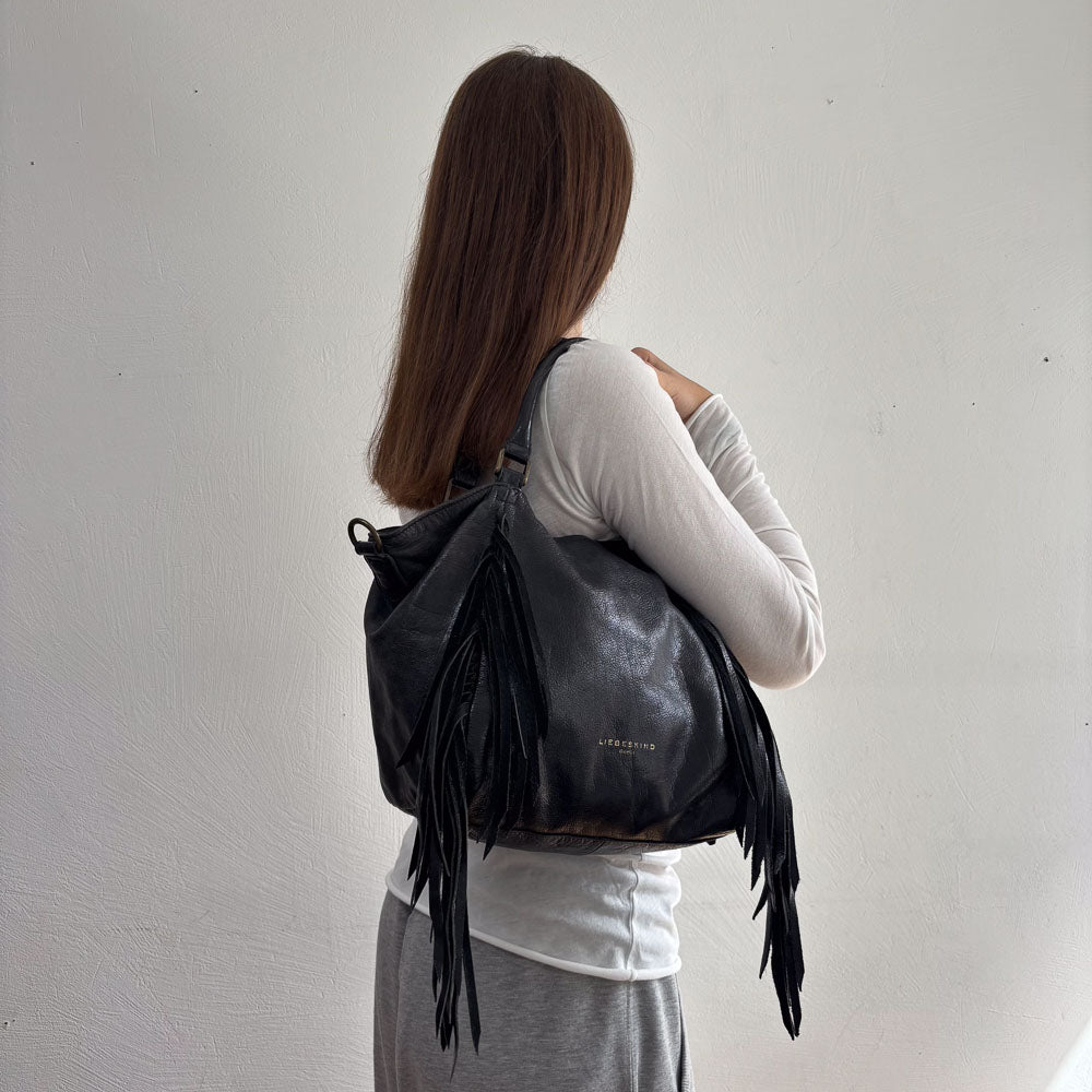 LIEBESKIND LEATHER FRINGE SHOPPER