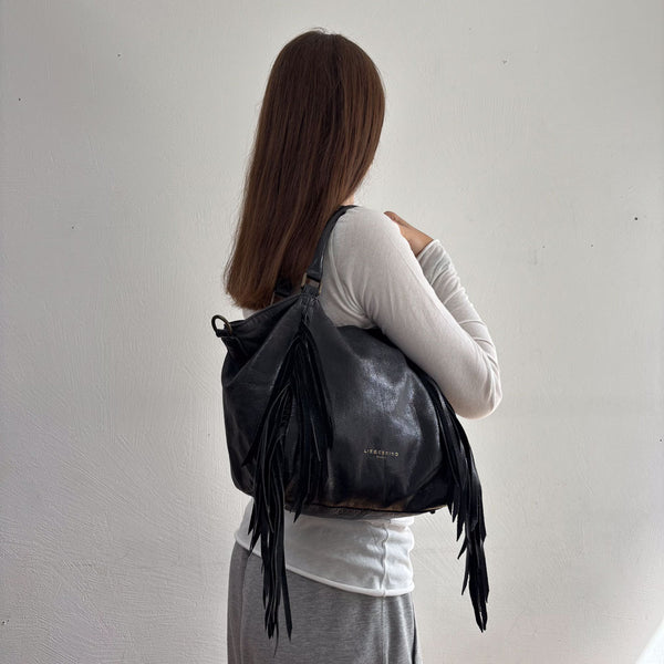 LIEBESKIND LEATHER FRINGE SHOPPER