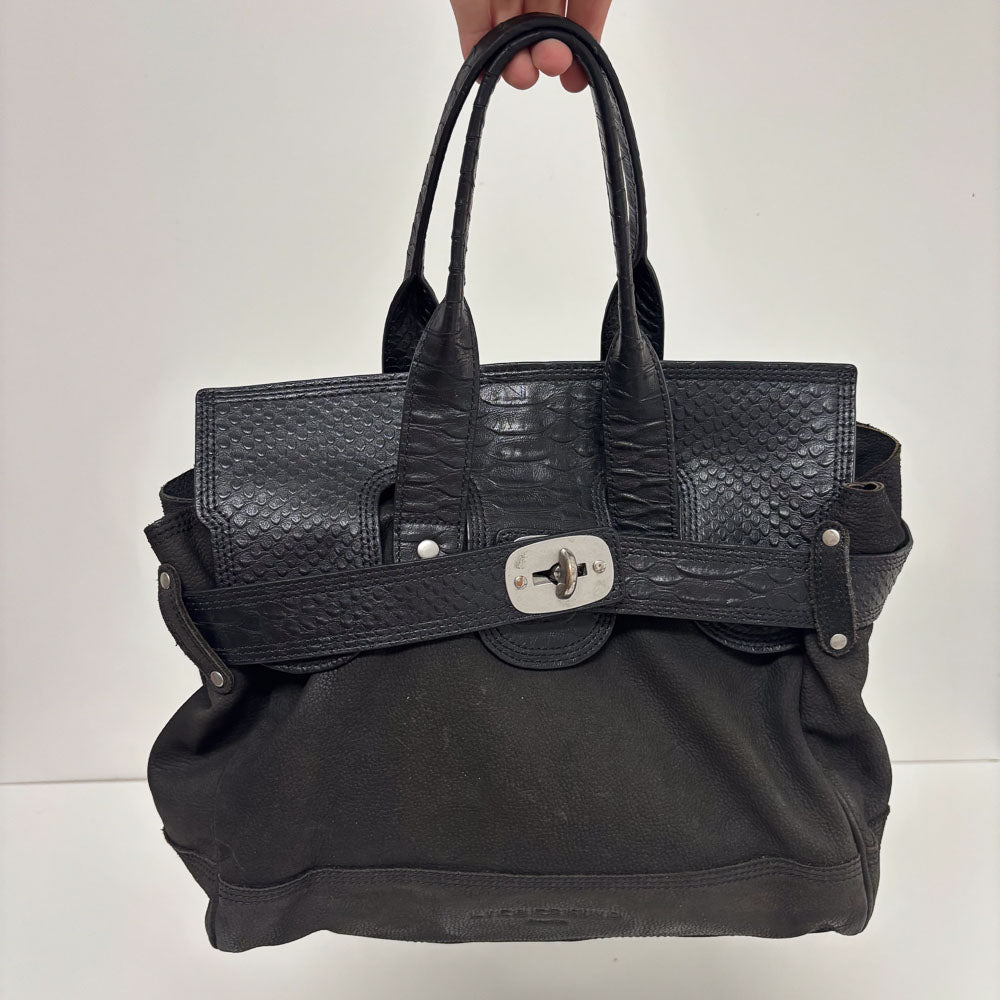 LIEBESKIND SATCHEL SNAKE BLACK