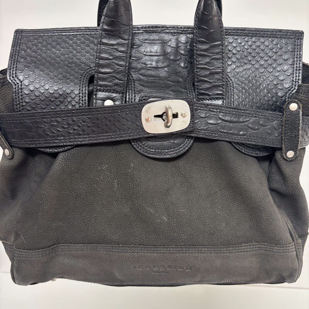 LIEBESKIND SATCHEL SNAKE BLACK
