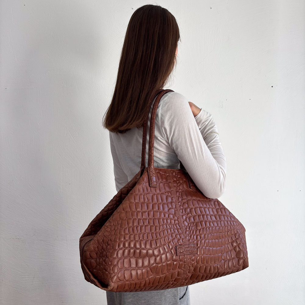 LIEBESKIND KROKO SHOPPER HAZEL BROWN L