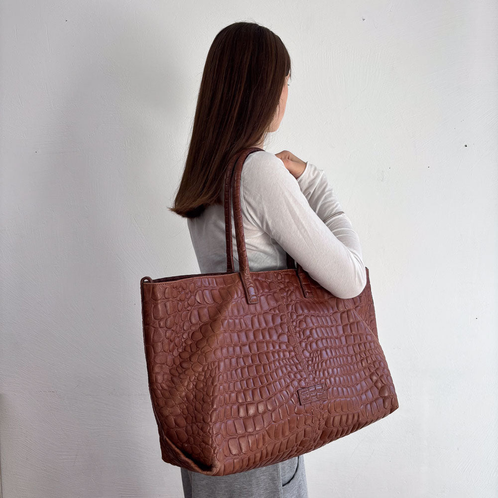 LIEBESKIND KROKO SHOPPER HAZEL BROWN L