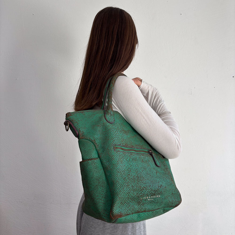 LIEBESKIND SNAKE SHOPPER GREEN
