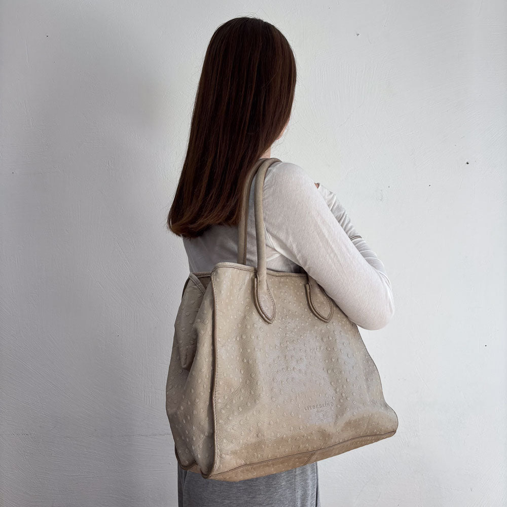 LIEBESKIND OSTRICH SHOPPER BEIGE
