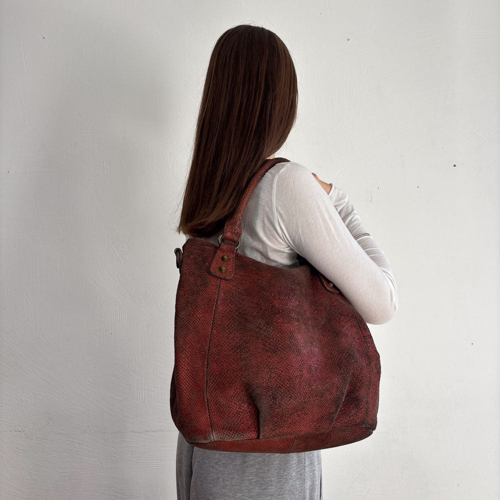 LIEBESKIND SNAKE SHOPPER RED