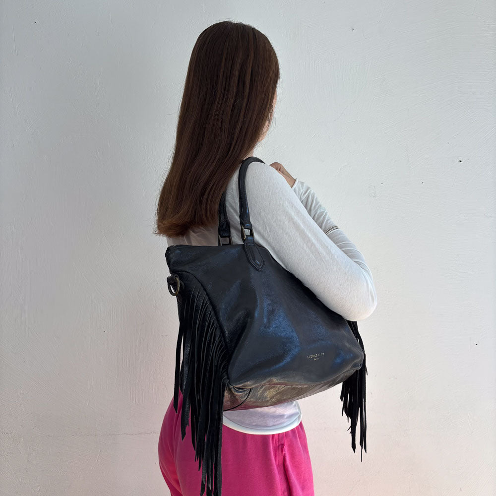 LIEBESKIND FRINGE SHOPPER BLACK