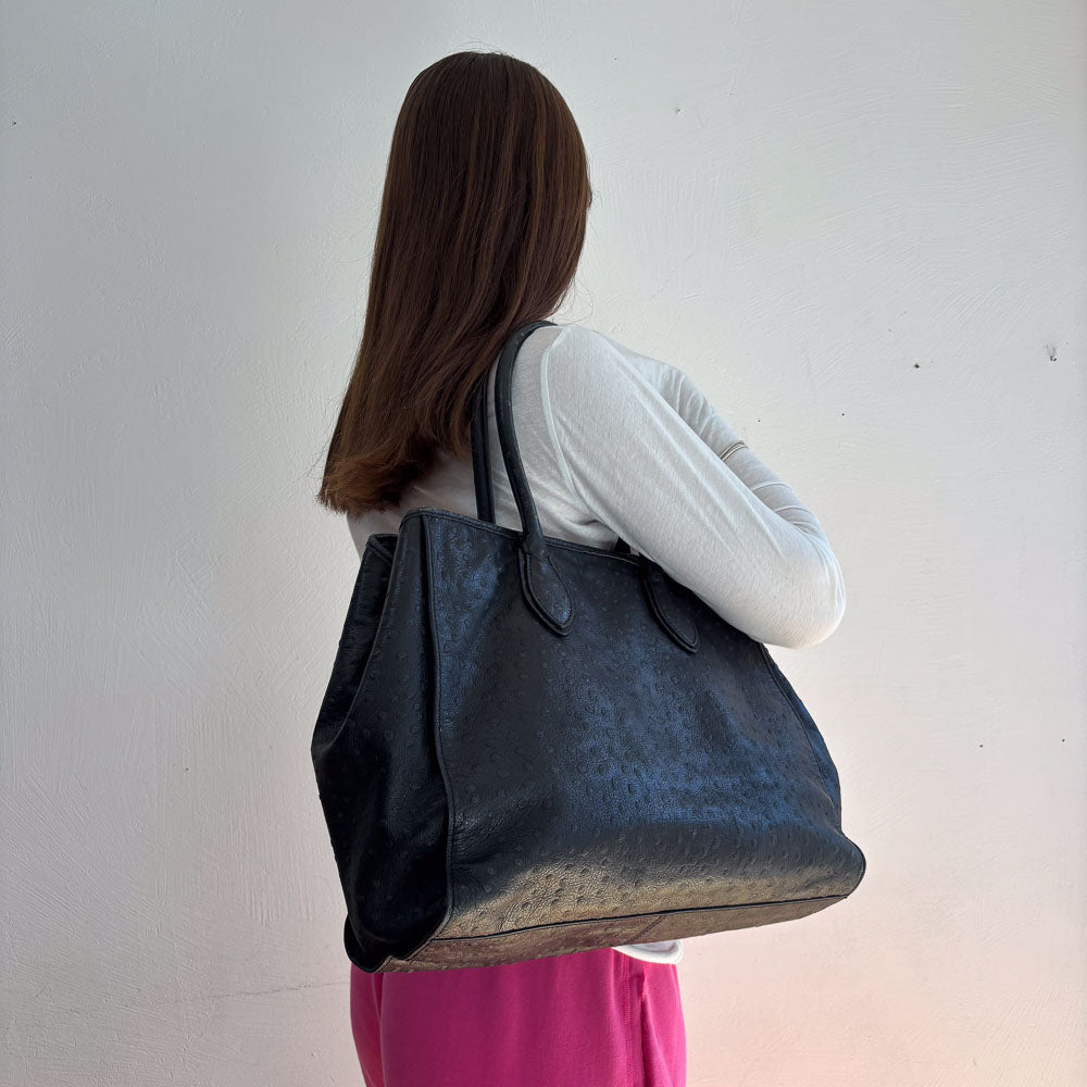 LIEBESKIND OSTRICH SHOPPER BLACK