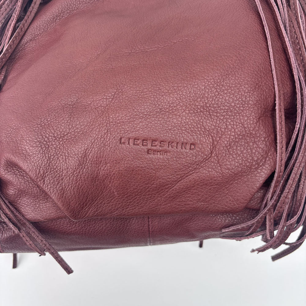 LIEBESKIND FRINGE HOBO BURGUNDY