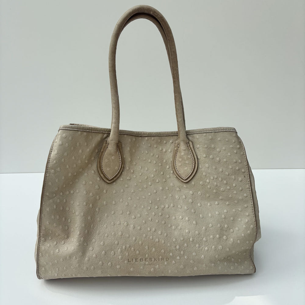 LIEBESKIND OSTRICH SHOPPER BEIGE