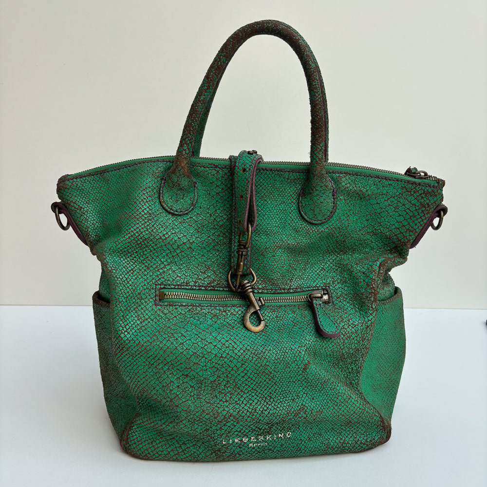 LIEBESKIND SNAKE SHOPPER GREEN