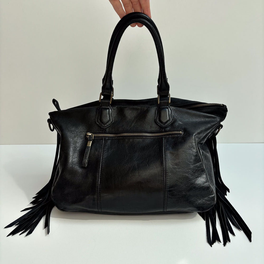LIEBESKIND FRINGE SHOPPER BLACK