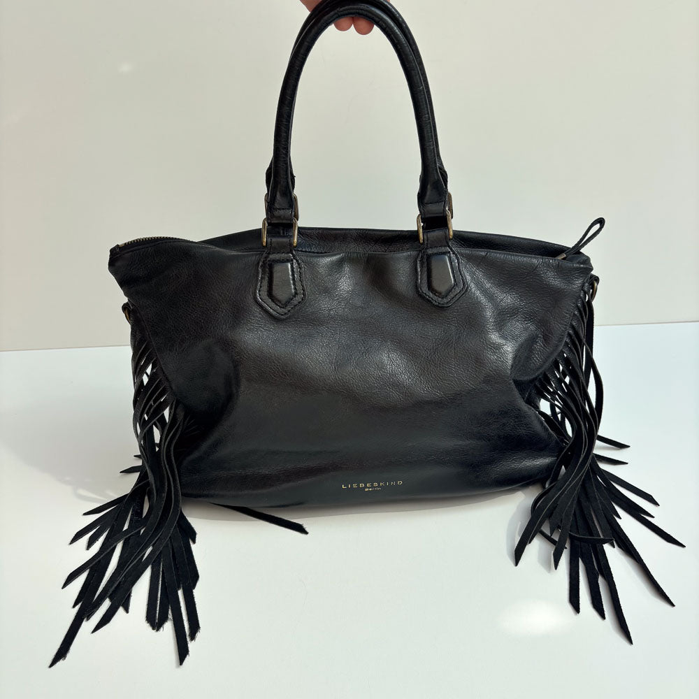 LIEBESKIND FRINGE SHOPPER BLACK