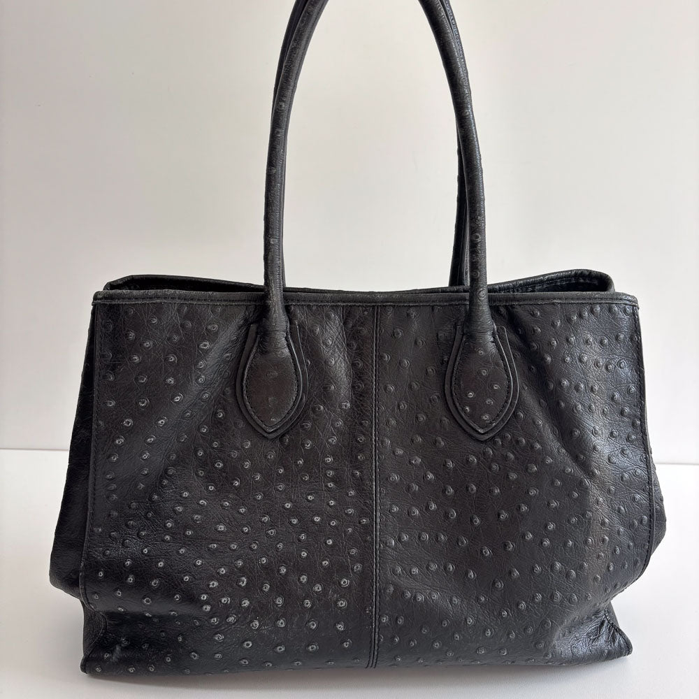 LIEBESKIND OSTRICH SHOPPER BLACK