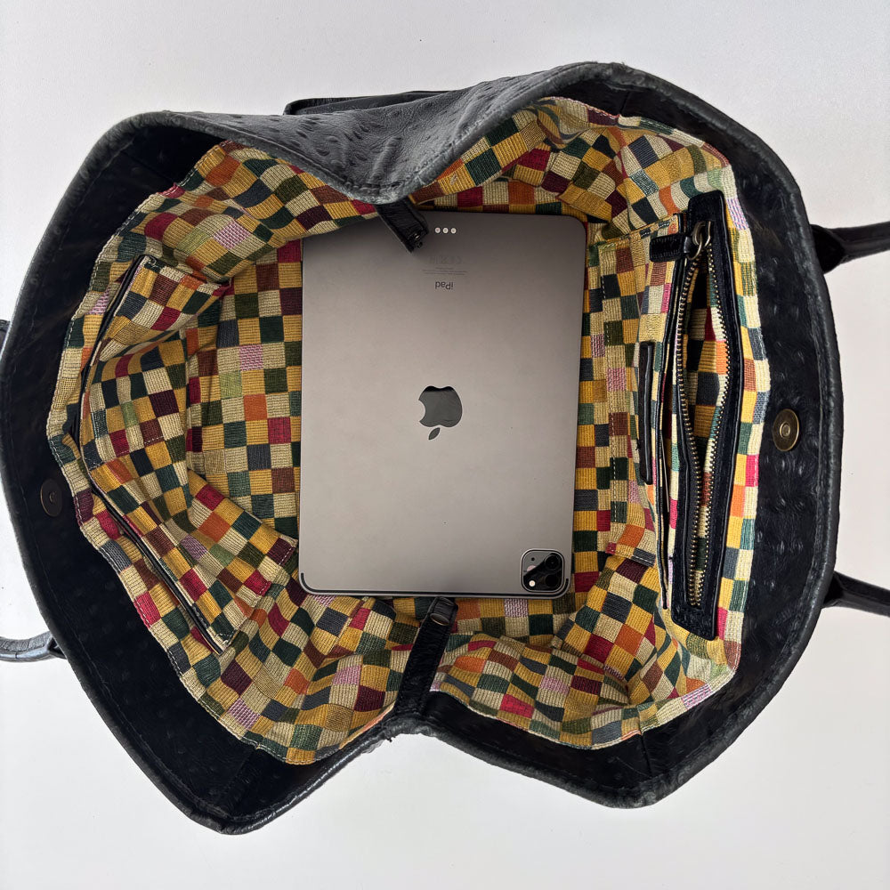 LIEBESKIND OSTRICH SHOPPER BLACK