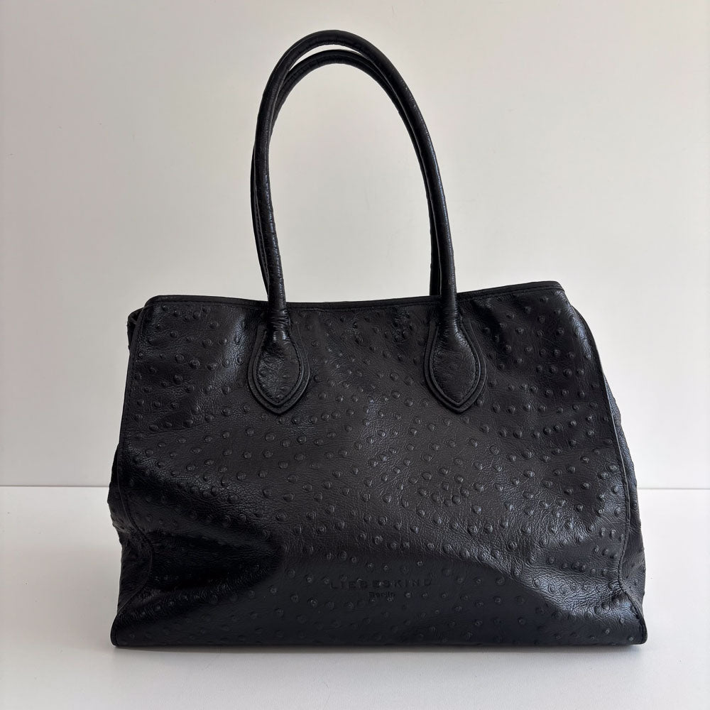 LIEBESKIND OSTRICH SHOPPER BLACK