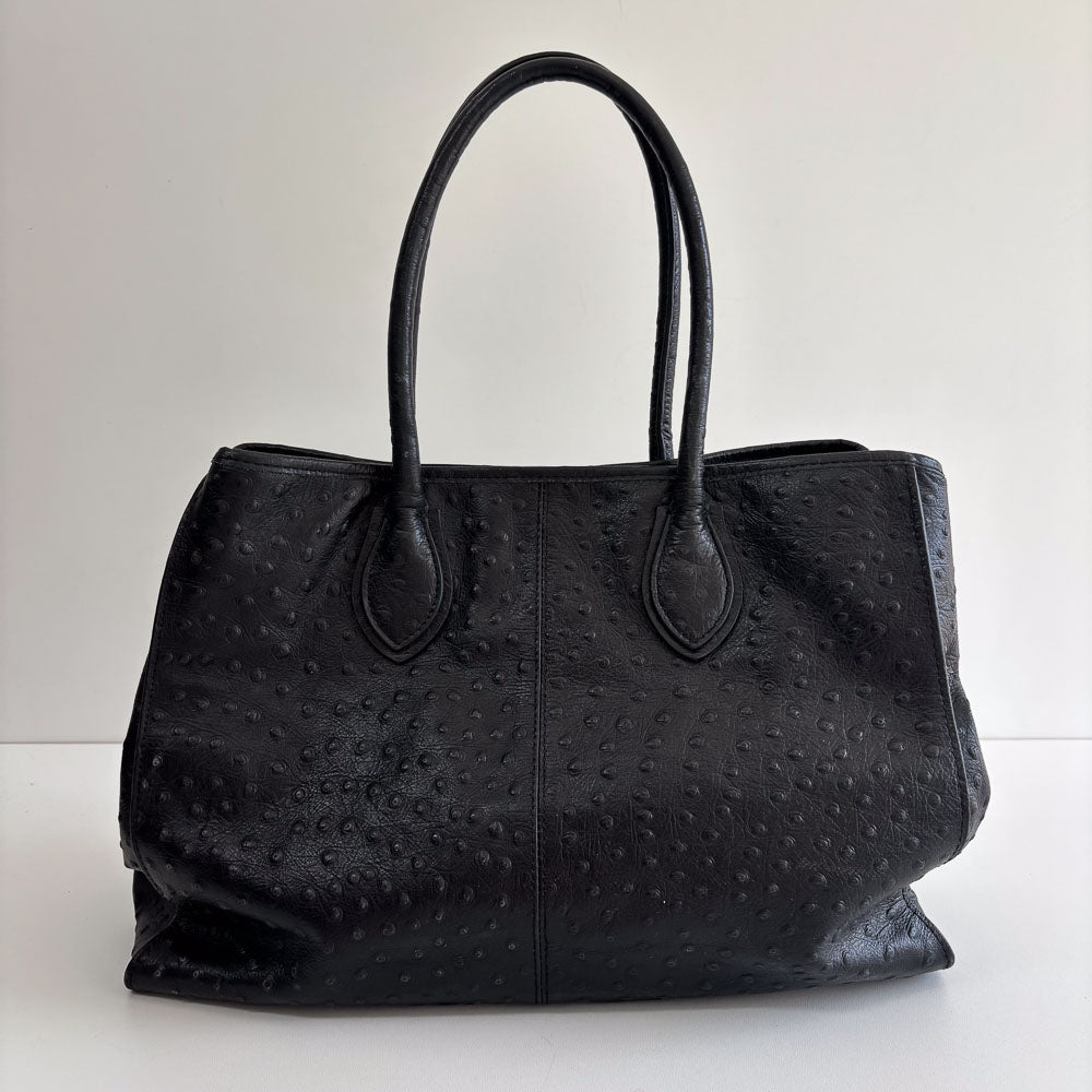 LIEBESKIND OSTRICH SHOPPER BLACK