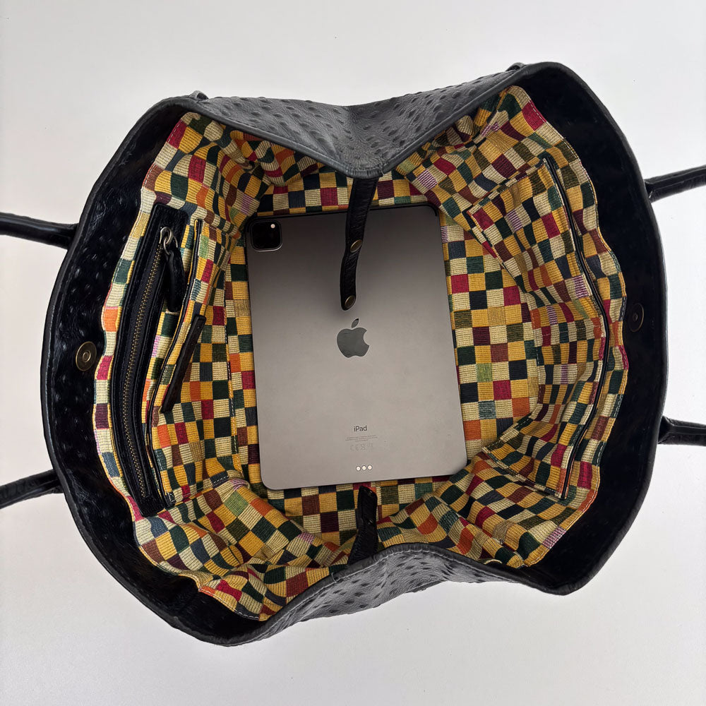 LIEBESKIND OSTRICH SHOPPER BLACK