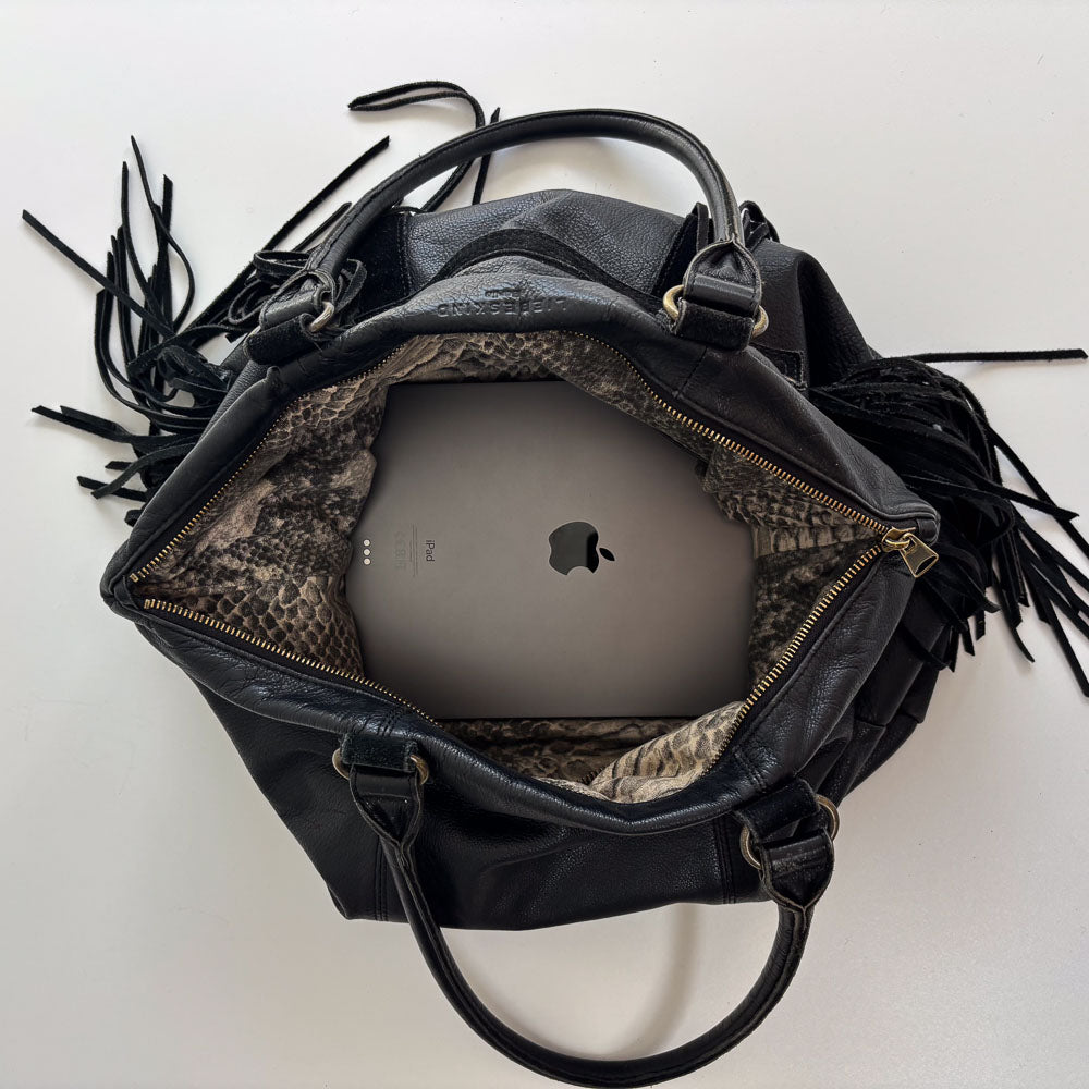 LIEBESKIND FRINGE SHOPPER BLACK