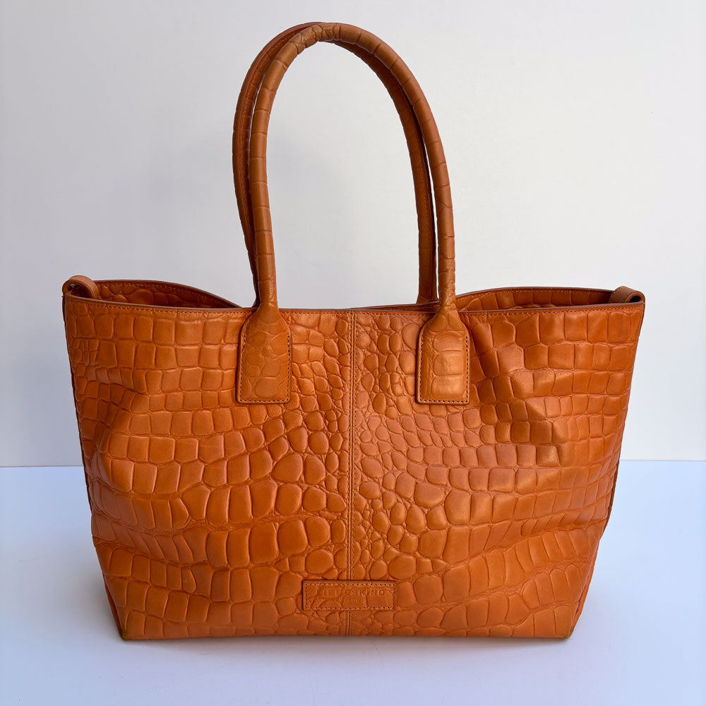 LIEBESKIND KROKO SHOPPER PUMPKIN