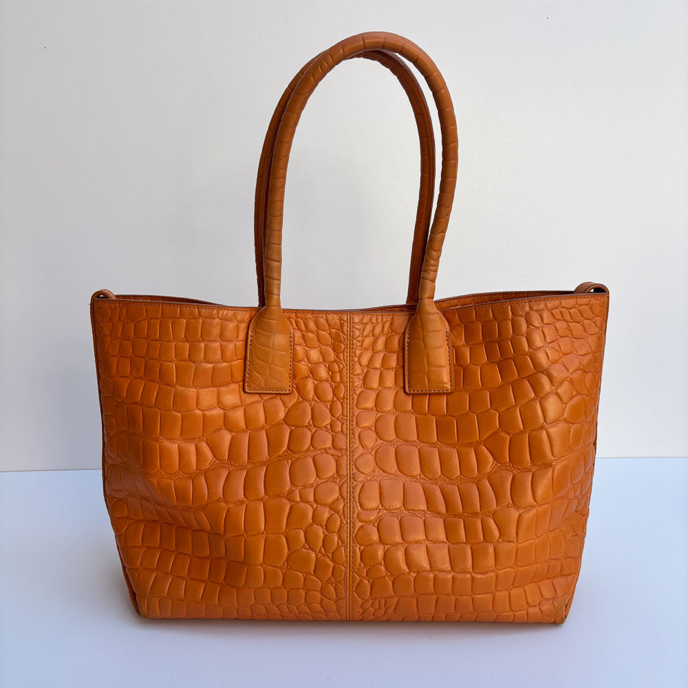 LIEBESKIND KROKO SHOPPER PUMPKIN