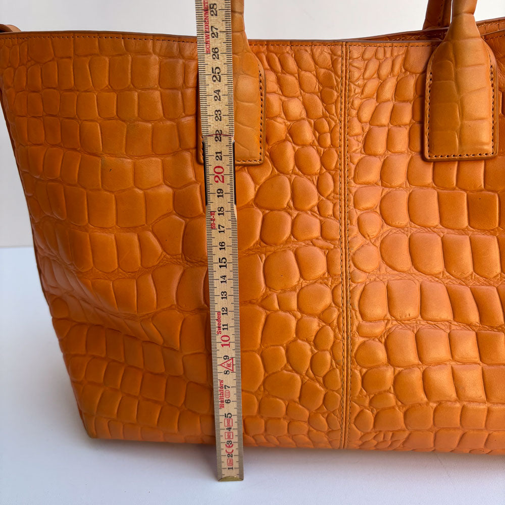 LIEBESKIND KROKO SHOPPER PUMPKIN