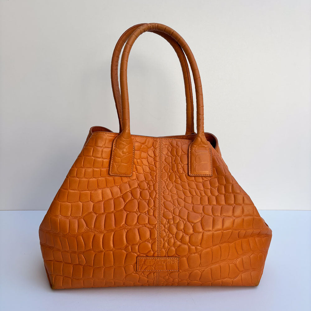 LIEBESKIND KROKO SHOPPER PUMPKIN