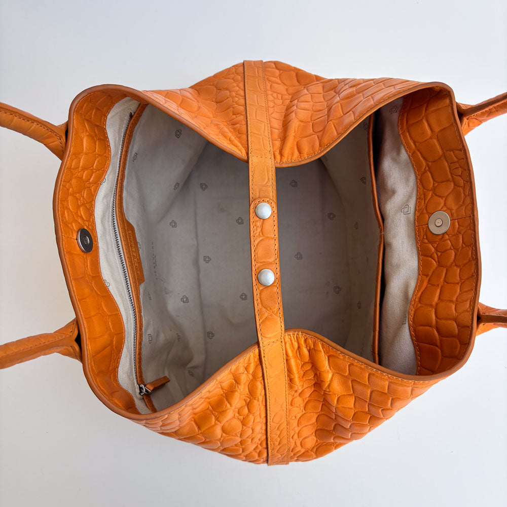 LIEBESKIND KROKO SHOPPER PUMPKIN