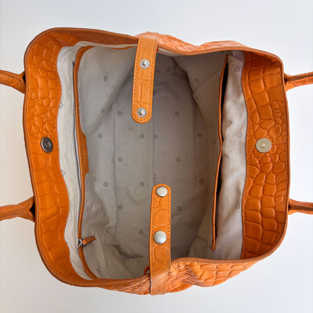 LIEBESKIND KROKO SHOPPER PUMPKIN