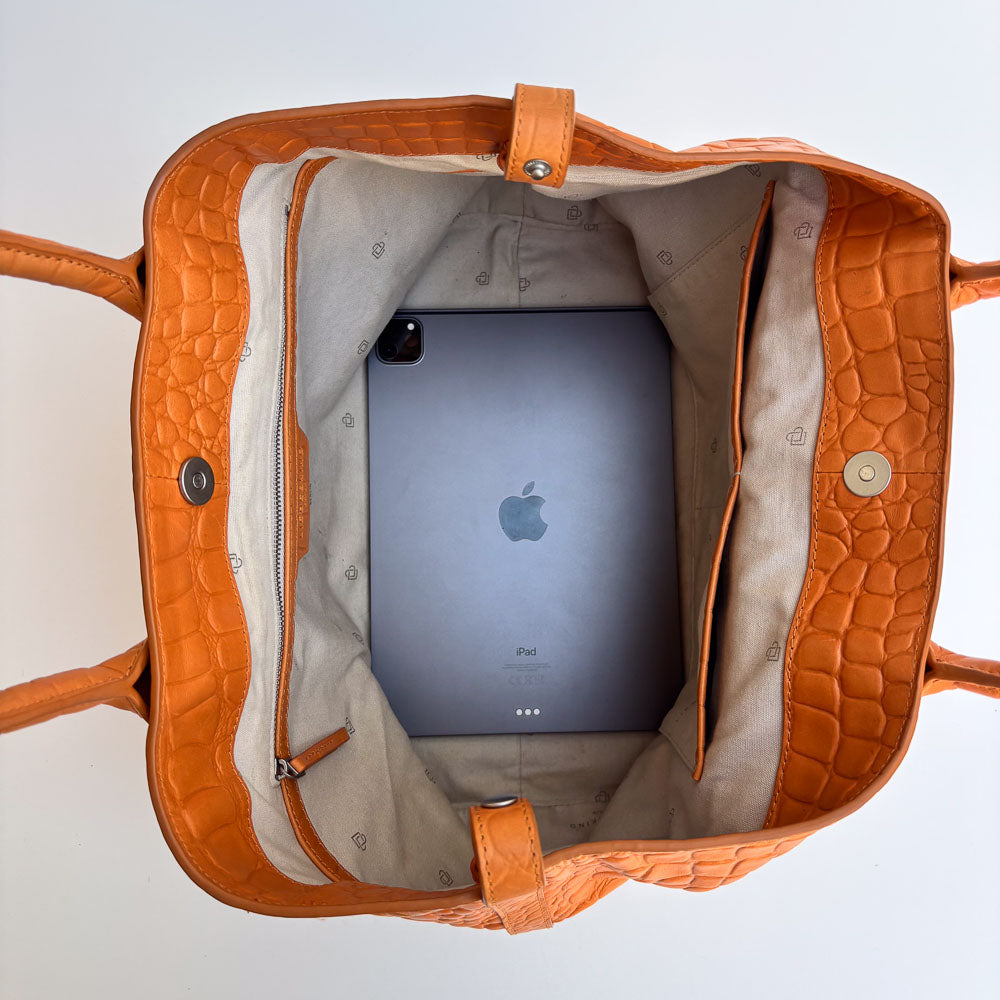 LIEBESKIND KROKO SHOPPER PUMPKIN