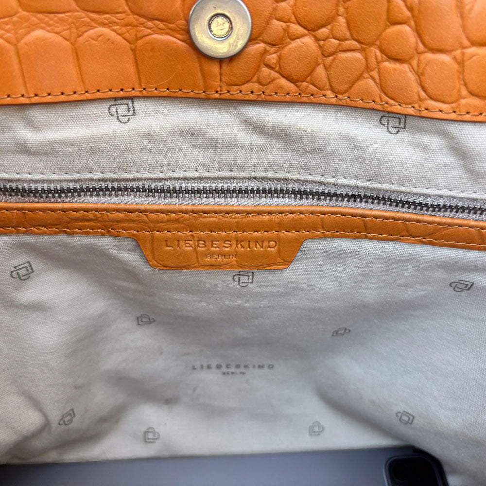 LIEBESKIND KROKO SHOPPER PUMPKIN