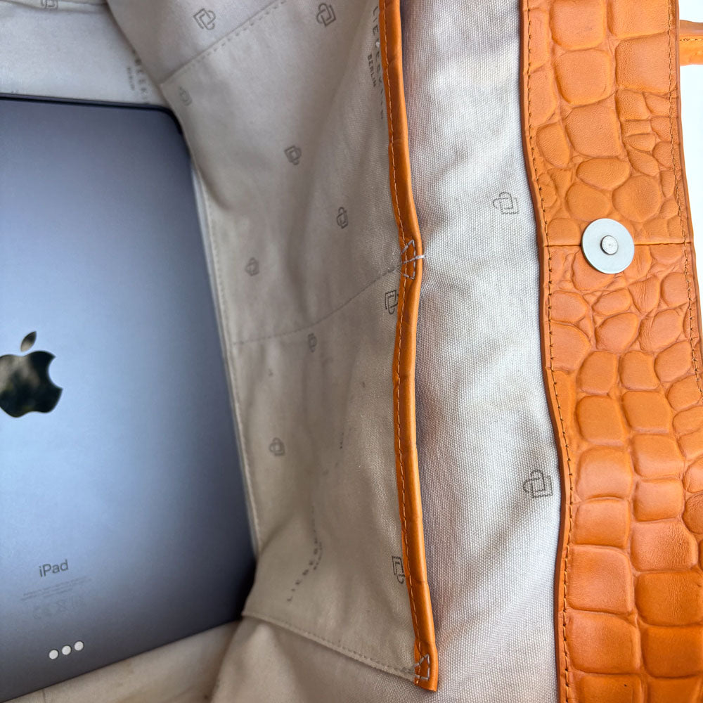 LIEBESKIND KROKO SHOPPER PUMPKIN