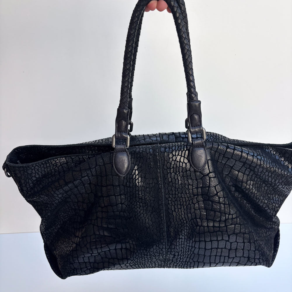 LIEBESKIND METALLIC KROKO SHOPPER