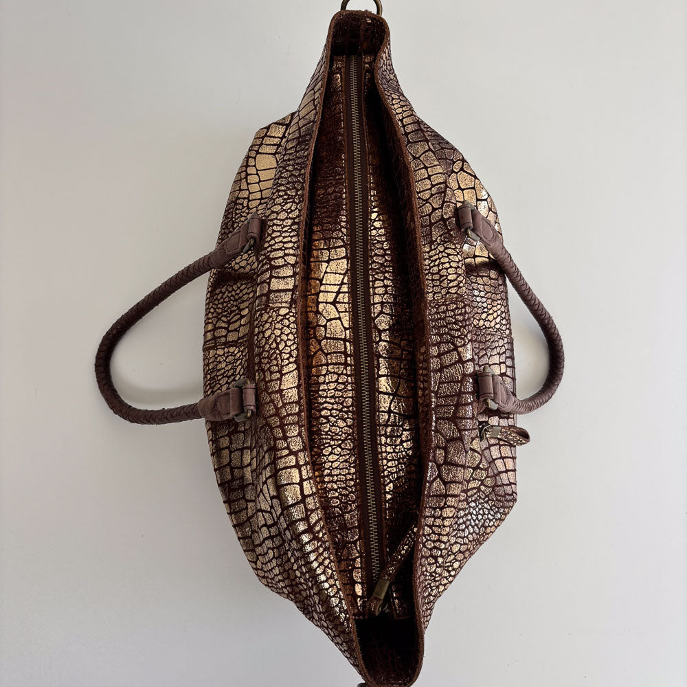 LIEBESKIND METALLIC KROKO SHOPPER