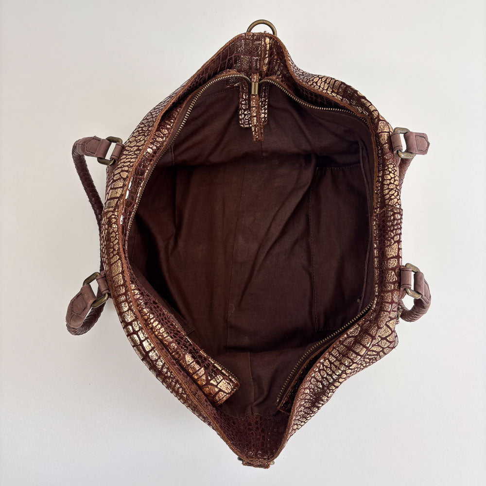 LIEBESKIND METALLIC KROKO SHOPPER