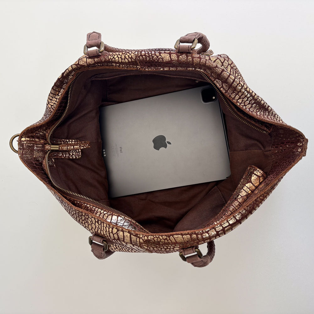 LIEBESKIND METALLIC KROKO SHOPPER