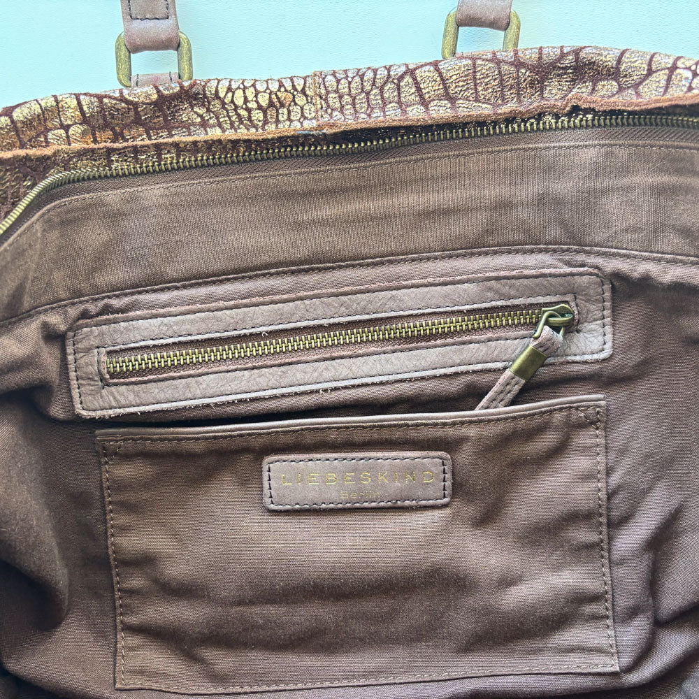 LIEBESKIND METALLIC KROKO SHOPPER