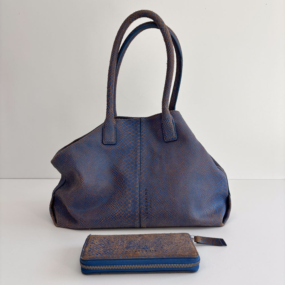 LIEBESKIND SNAKE CHELSEA BLUE & WALLET