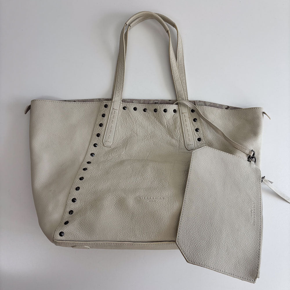 LIEBESKIND STUDS SHOPPER WHITE