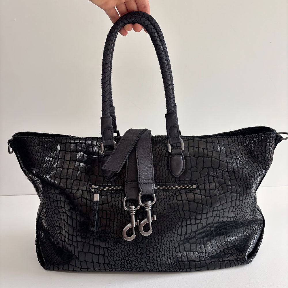 LIEBESKIND METALLIC KROKO SHOPPER
