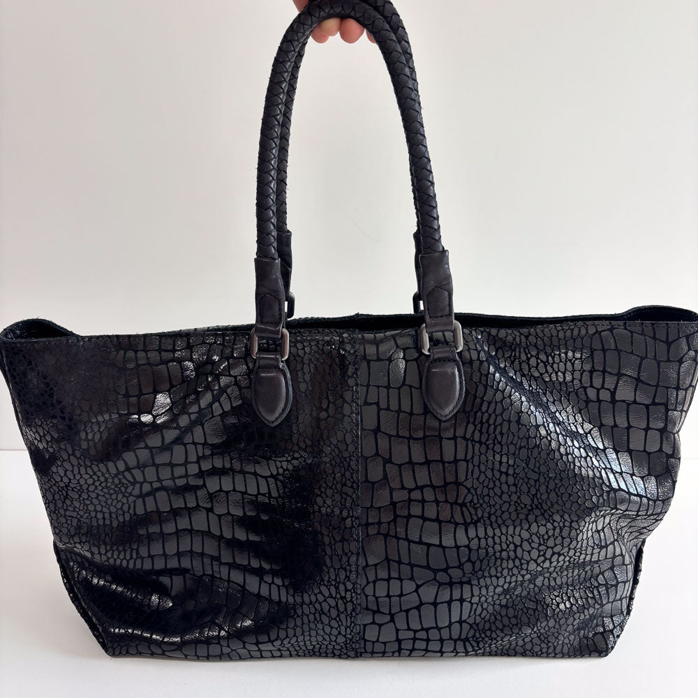 LIEBESKIND METALLIC KROKO SHOPPER